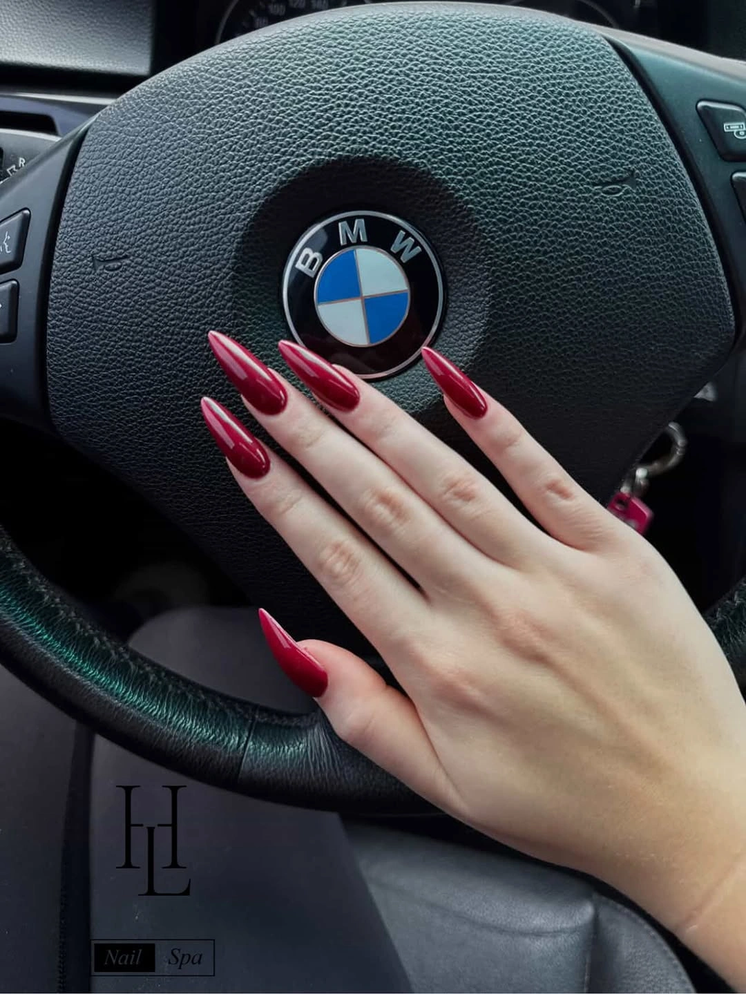 September nail art ideas 2026 Glossy Red Almond Nails