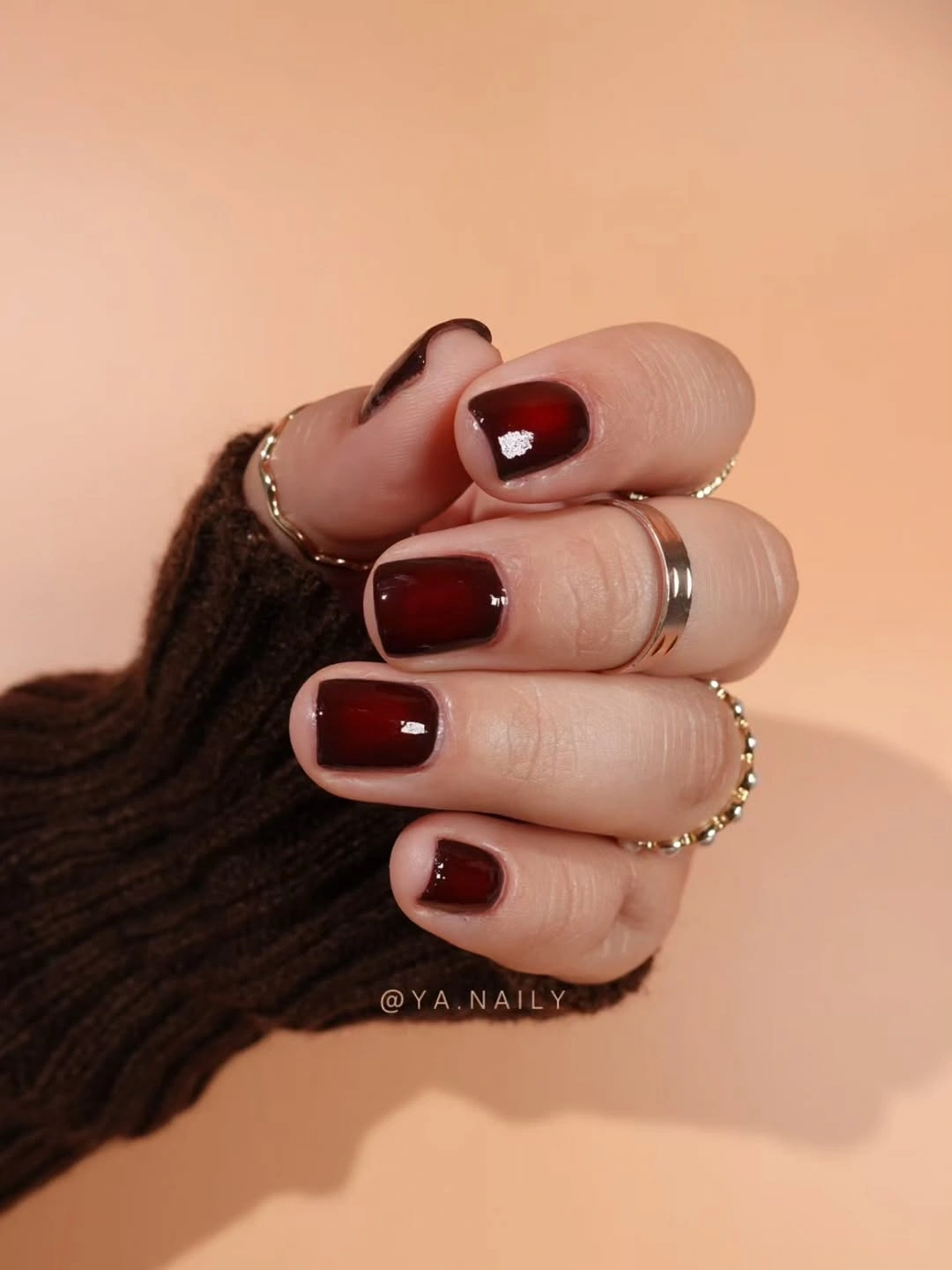 September nail designs 2026 Square Burgundy Nails With High Shine
