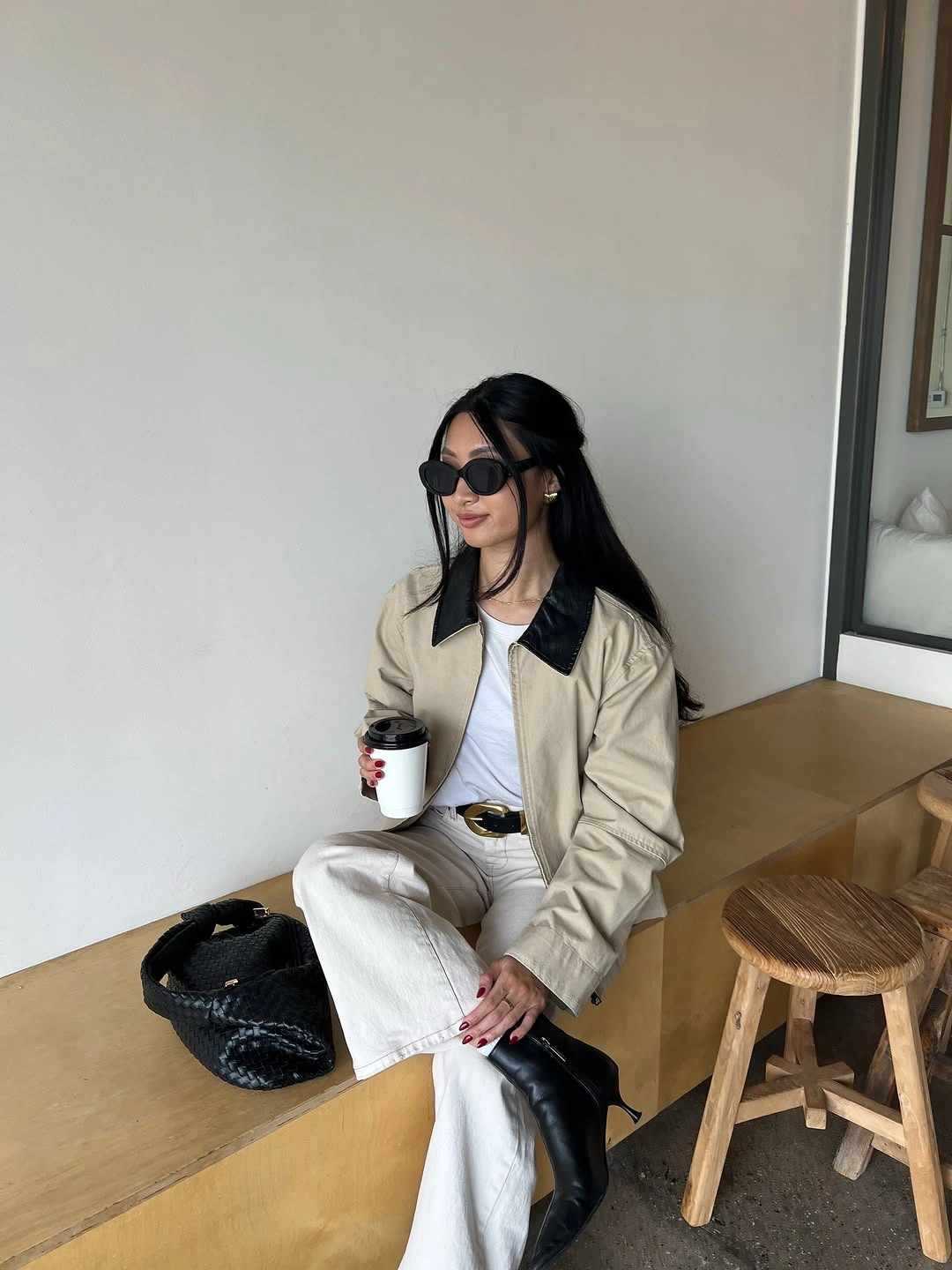 September outfits ideas 2026 Ivory Jacket With White Trousers And Loafers