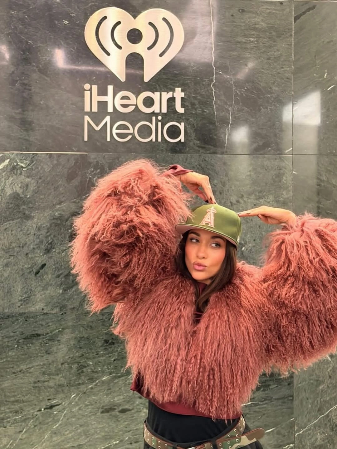 shaggy jacket Dusty Pink Cropped Jacket With Sporty Accessories