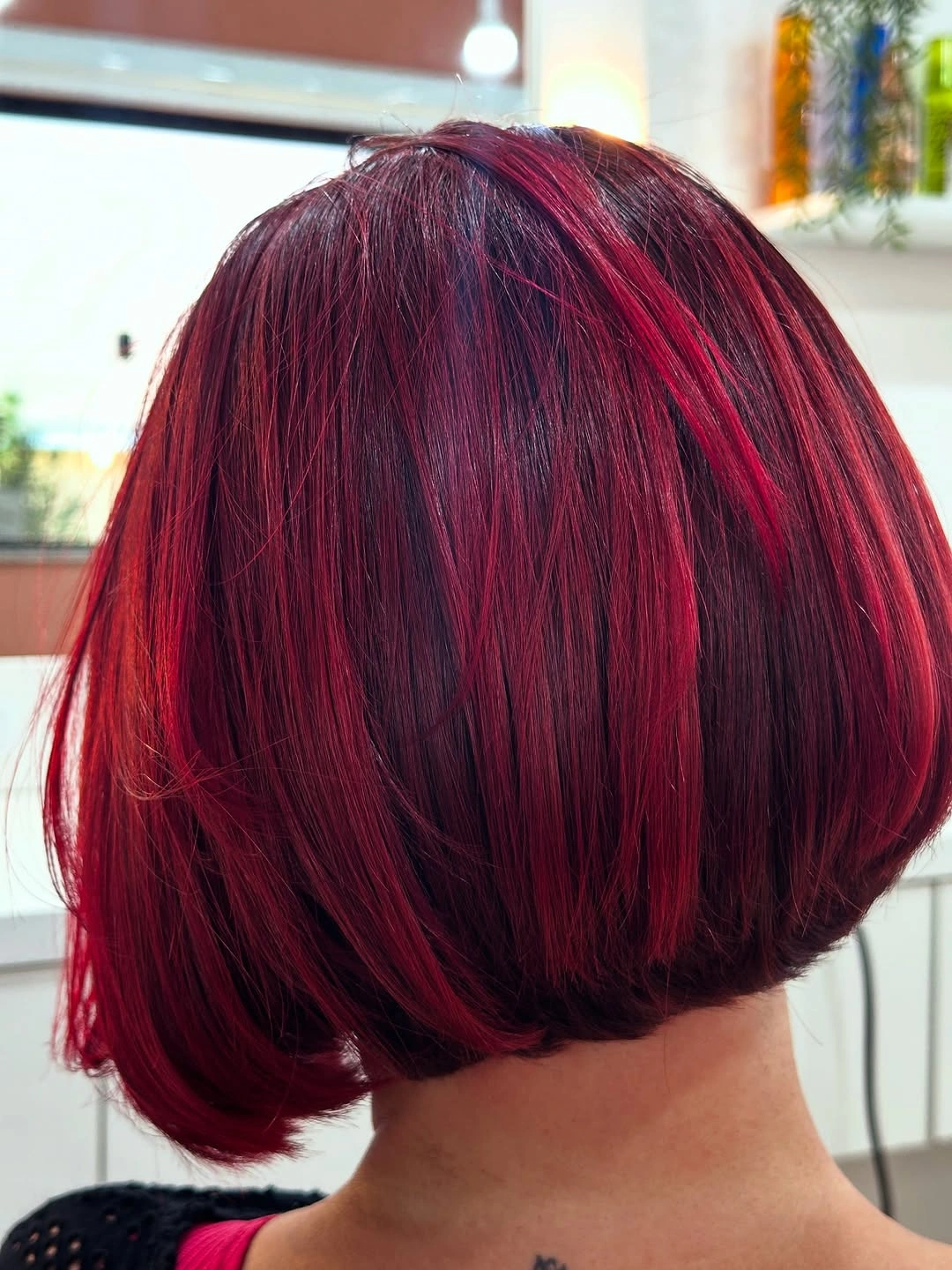 short bobbed hairstyle Bold Burgundy Bob That Makes Color the Main Attraction