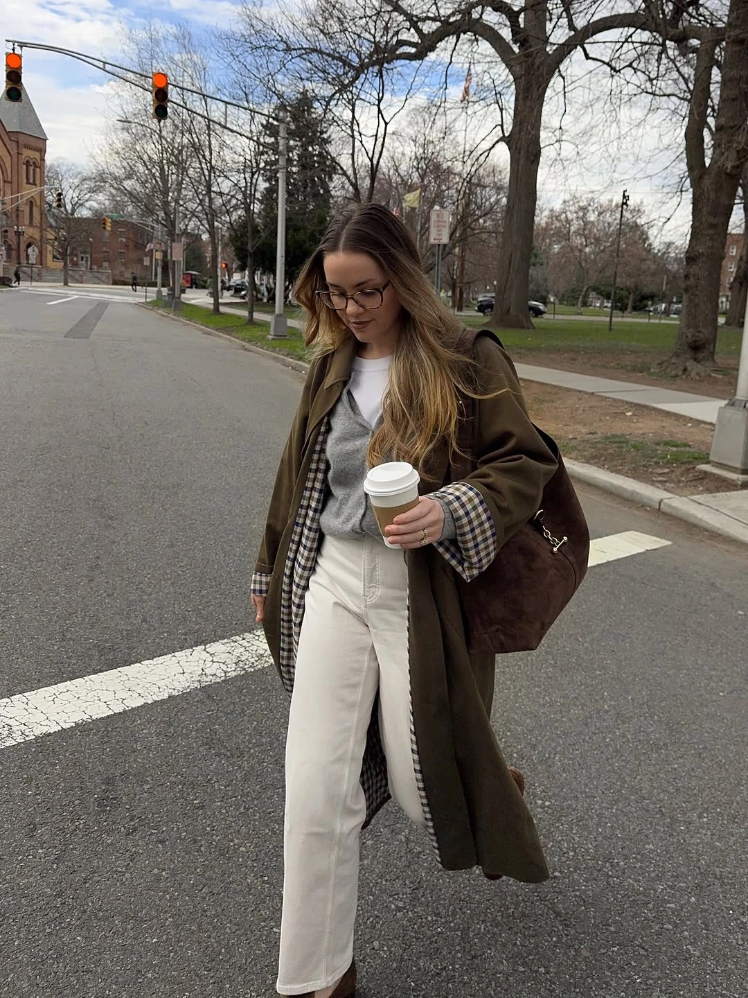 Trench coat fall outfits 2026 Olive Brown Trench with Soft Neutrals for Cozy Fall Mornings