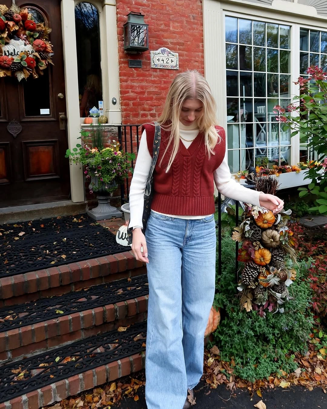 wide leg jeans outfit fall 2026 Soft Autumn Layers With Cozy Knit Textures