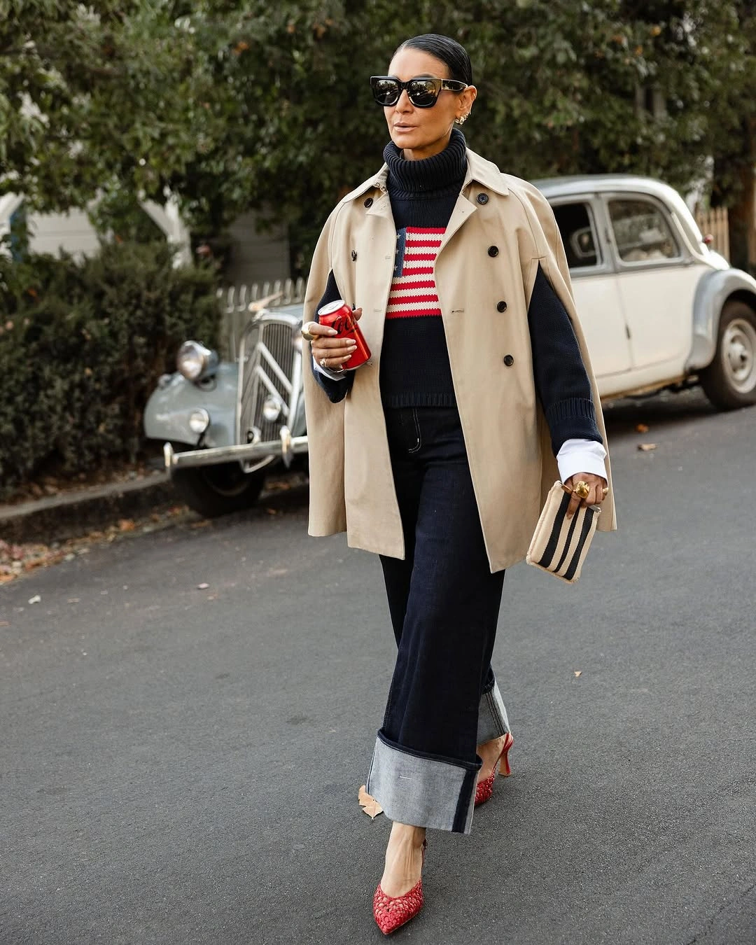 wide leg jeans outfit fall 2026 Dark Wash Wide-Leg Jeans With Parisian Elegance