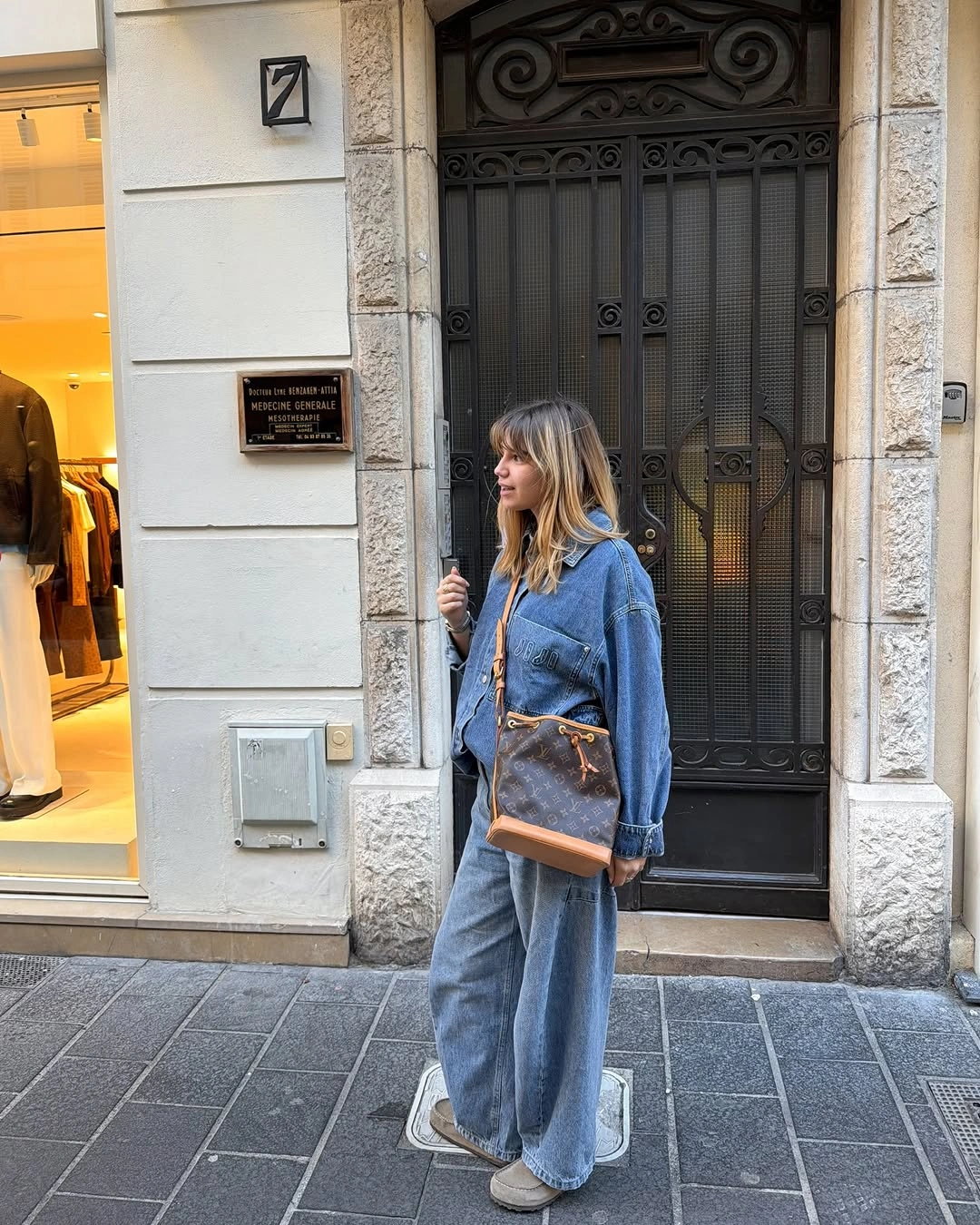 wide leg jeans outfit fall 2026 Double Denim That Feels Fresh Instead of Overdone