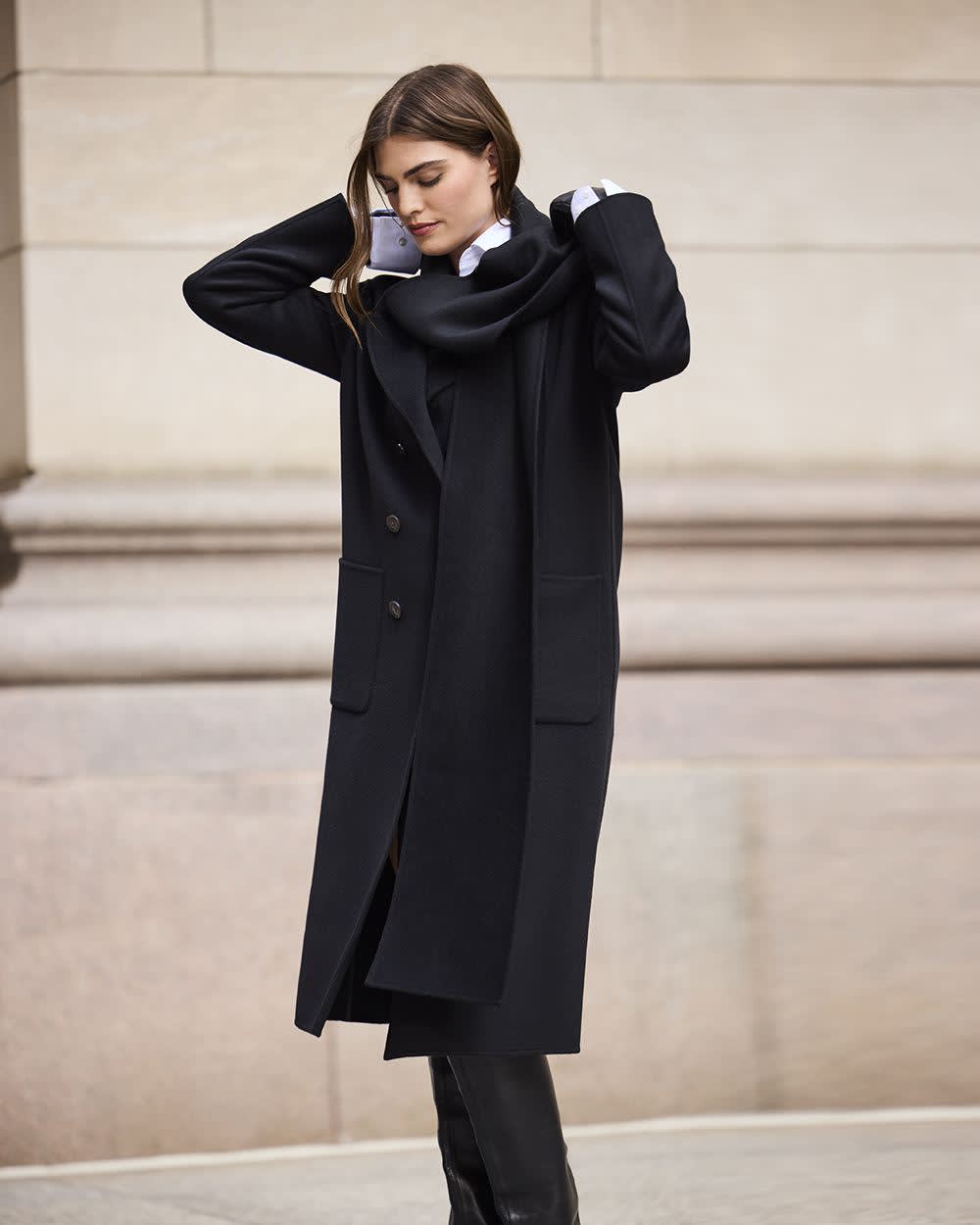 Sophisticated Long Wool Coat Ensemble for Winter Warmth Sophisticated Long Wool Coat Ensemble for Winter Warmth — Modest Winter Outfits