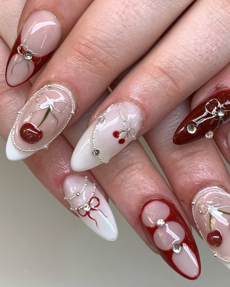 27+ Cherry Nail Art Designs That Are Chic, Sweet and Juicy