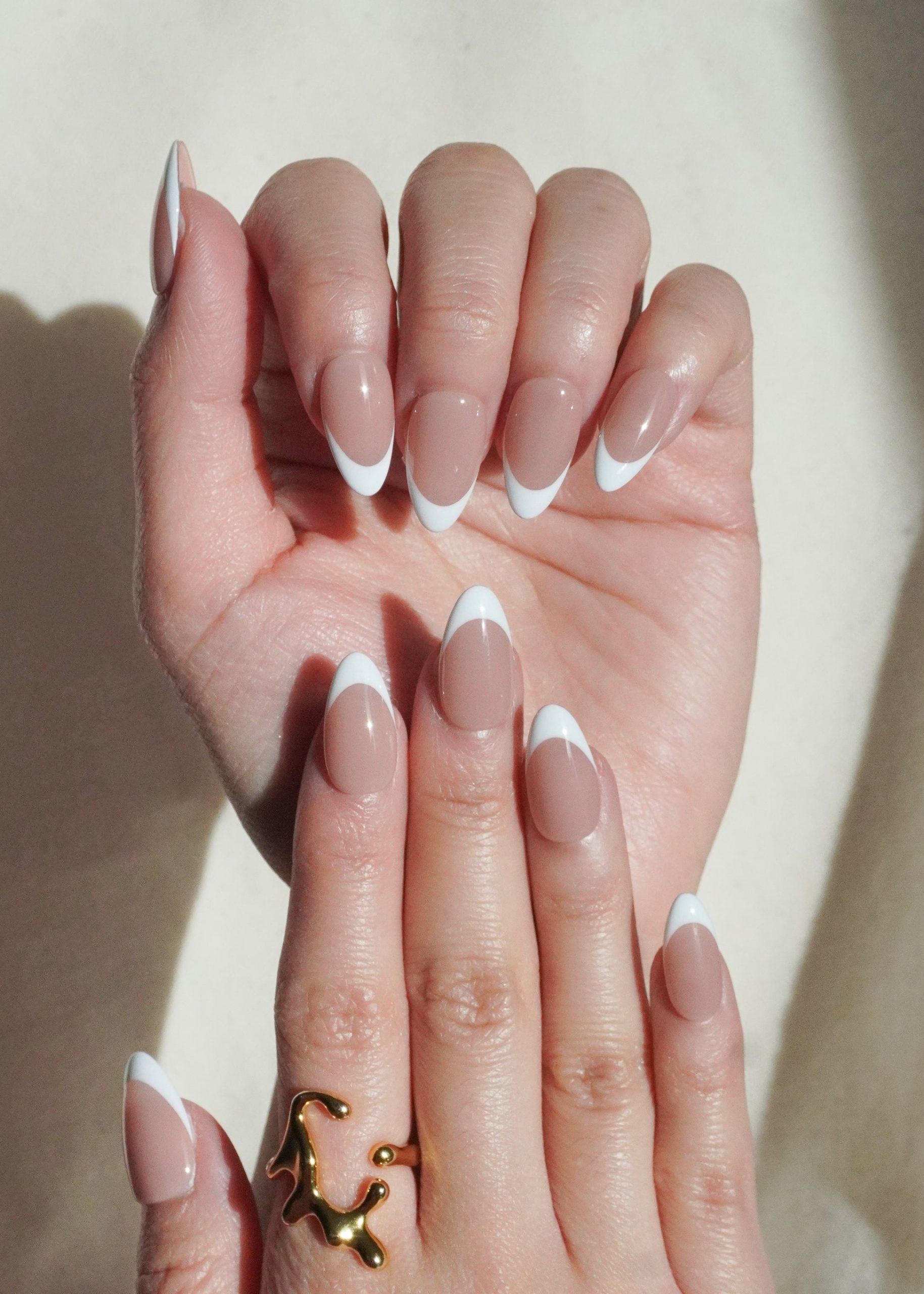 Classic Sheer Nude Medium Almond French Classic Sheer Nude Medium Almond French — French Nail Designs