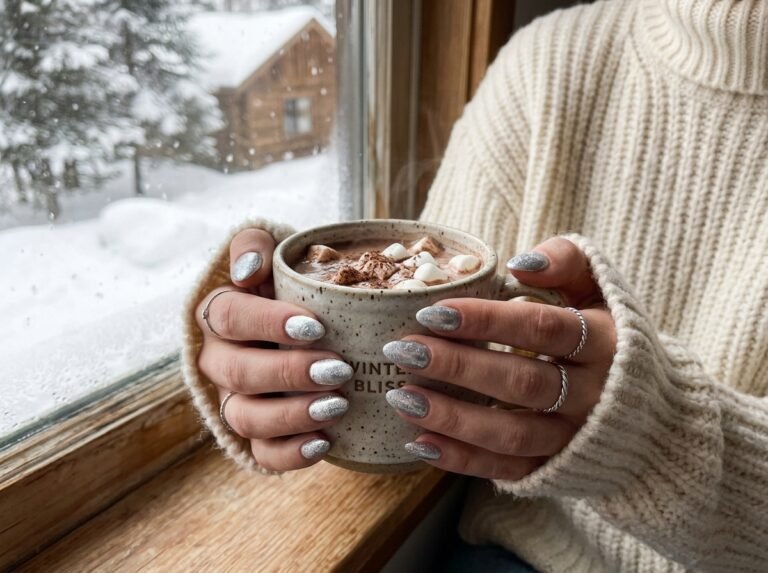 Cozy Silver Glitter Sparkle Cozy Silver Glitter Sparkle — Winter Nails