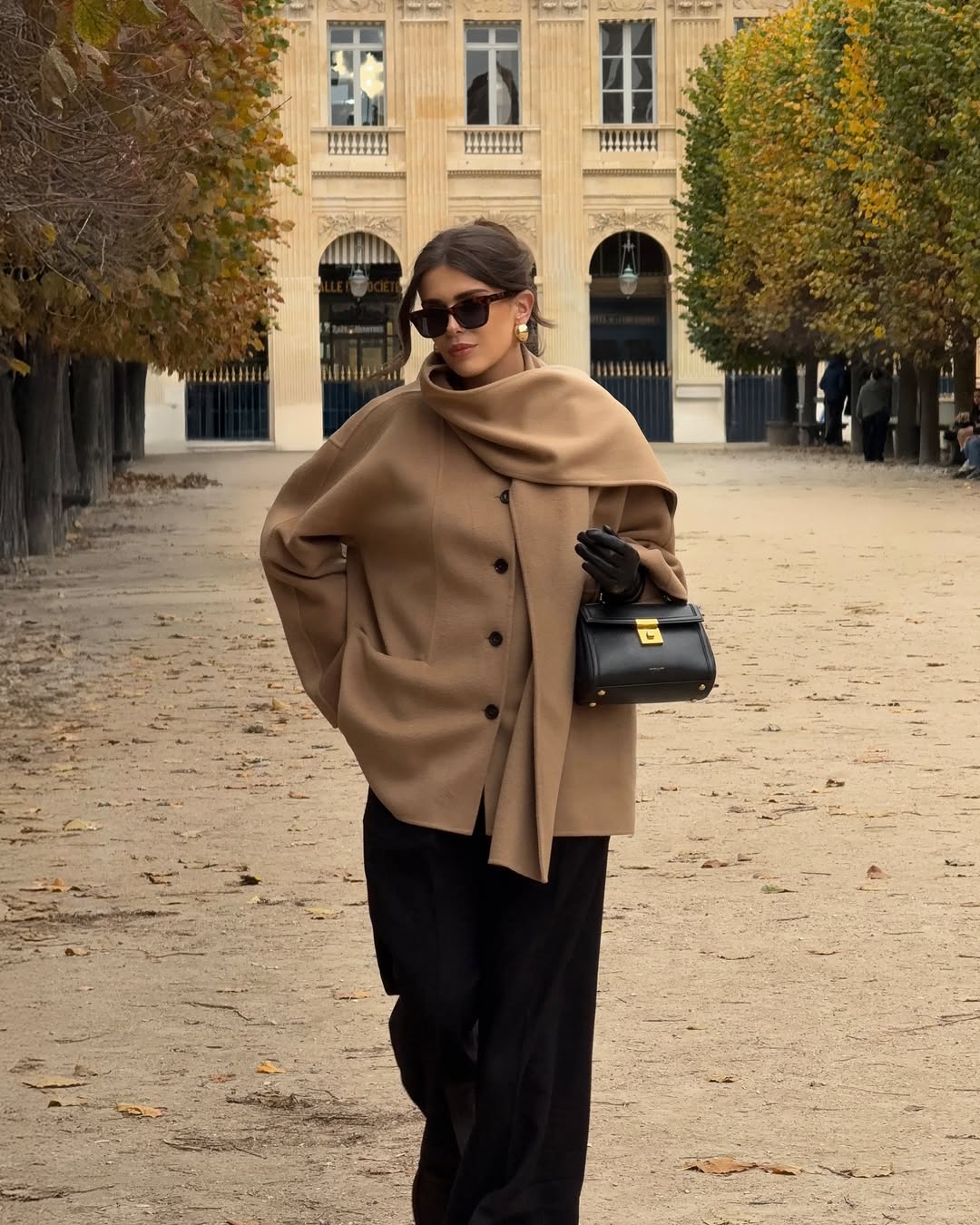 Chic Camel Coat Ensemble with Wide-Leg Trousers Chic Camel Coat Ensemble with Wide-Leg Trousers — Winter Brunch Outfits