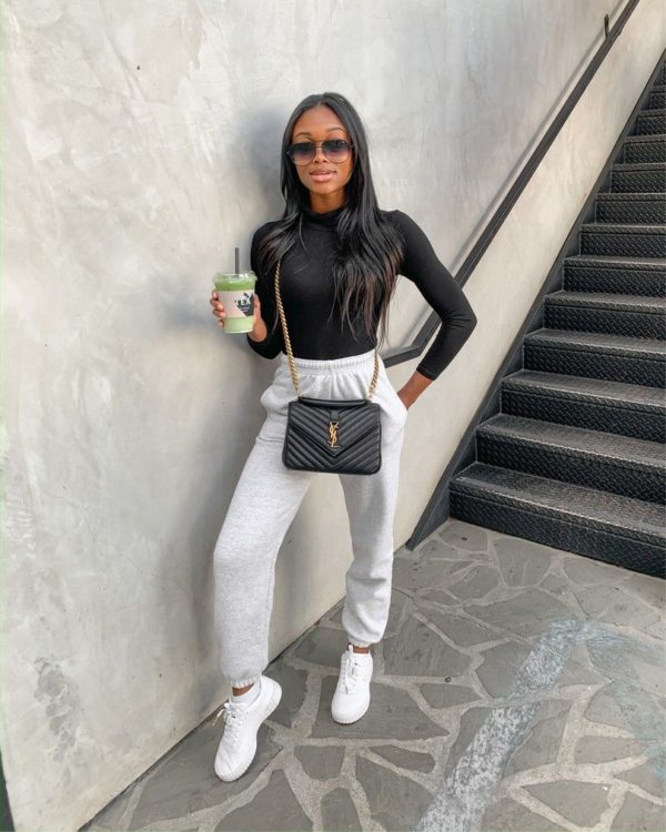 Winter Trackies Outfit Winter Joggers Outfit Winter Outfits 75 Degree Weather, Winter Athleisure Outfits, Joggers Outfit