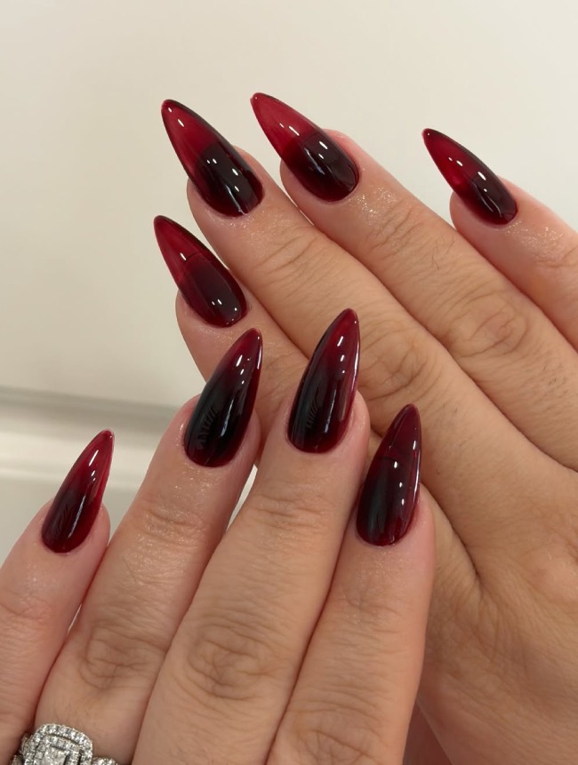Black Cherry Aura Nails for a Vampy Fall Manicure : Nail Trends