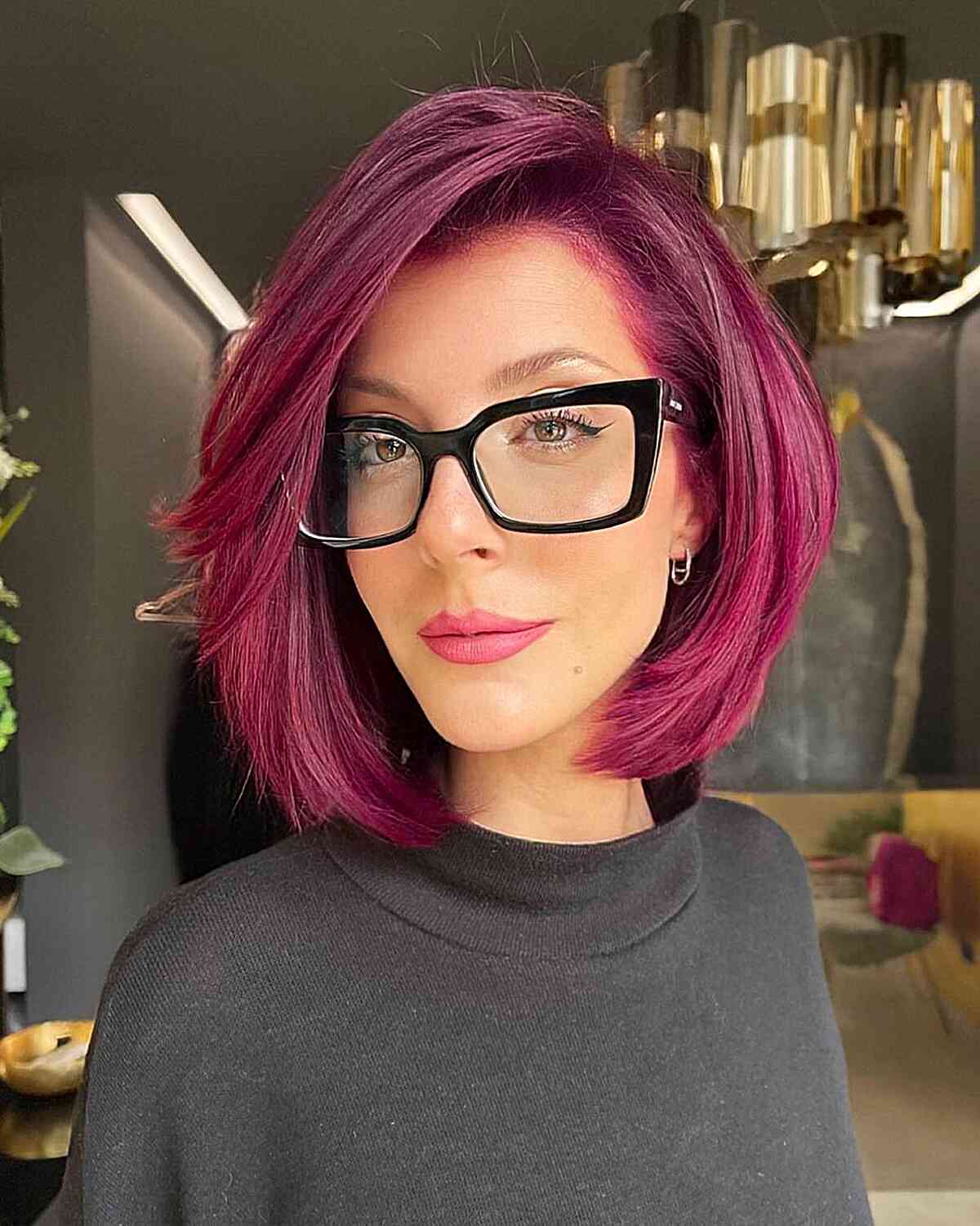 Vibrant Plum Bob With Pink Undertones Vibrant Plum Bob With Pink Undertones — Plum Hair Color