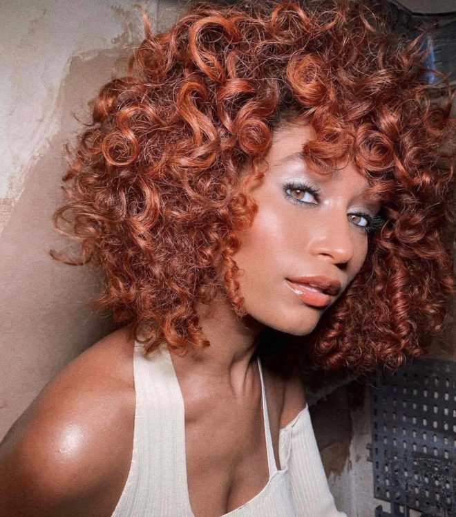 Vibrant Copper Red Collarbone Bob Vibrant Copper Red Collarbone Bob — Winter Hair Colors for Short Hair