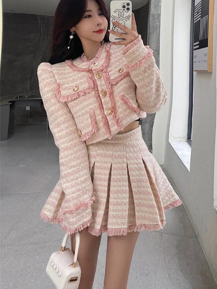 Chic Tweed Set with Fringe Accents Chic Tweed Set with Fringe Accents — Y2K Winter Outfits