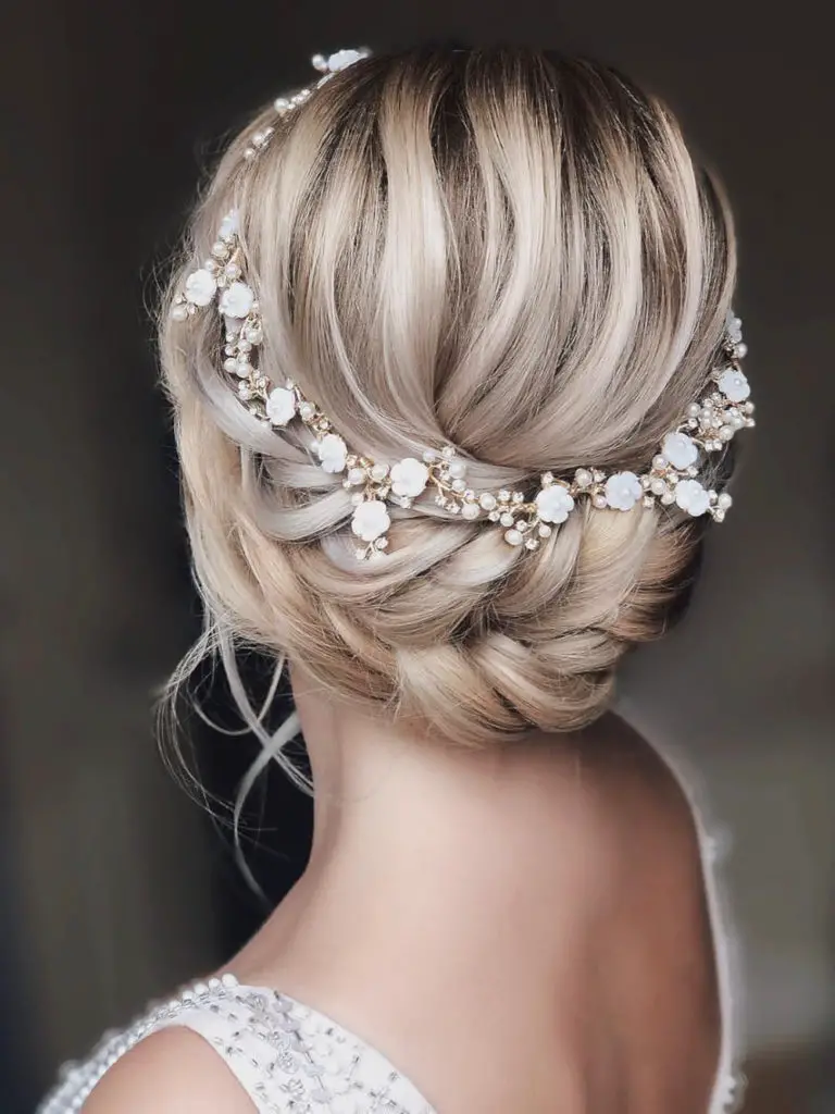 Chin-Length Platinum Blonde Twisted Updo — Winter Formal Hairstyles