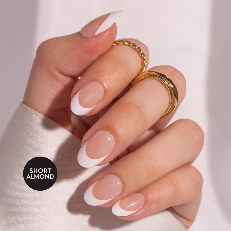 Short Almond Classic White French Short Almond Classic White French — French Nail Designs