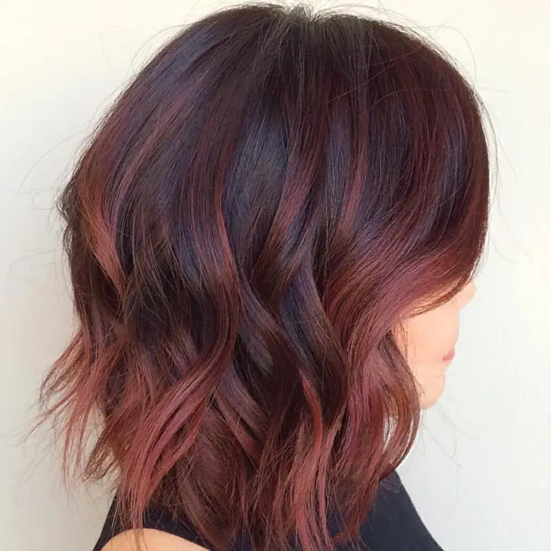 Mahogany Bob With Subtle Red Highlights Mahogany Bob With Subtle Red Highlights — Mahogany Hair Color