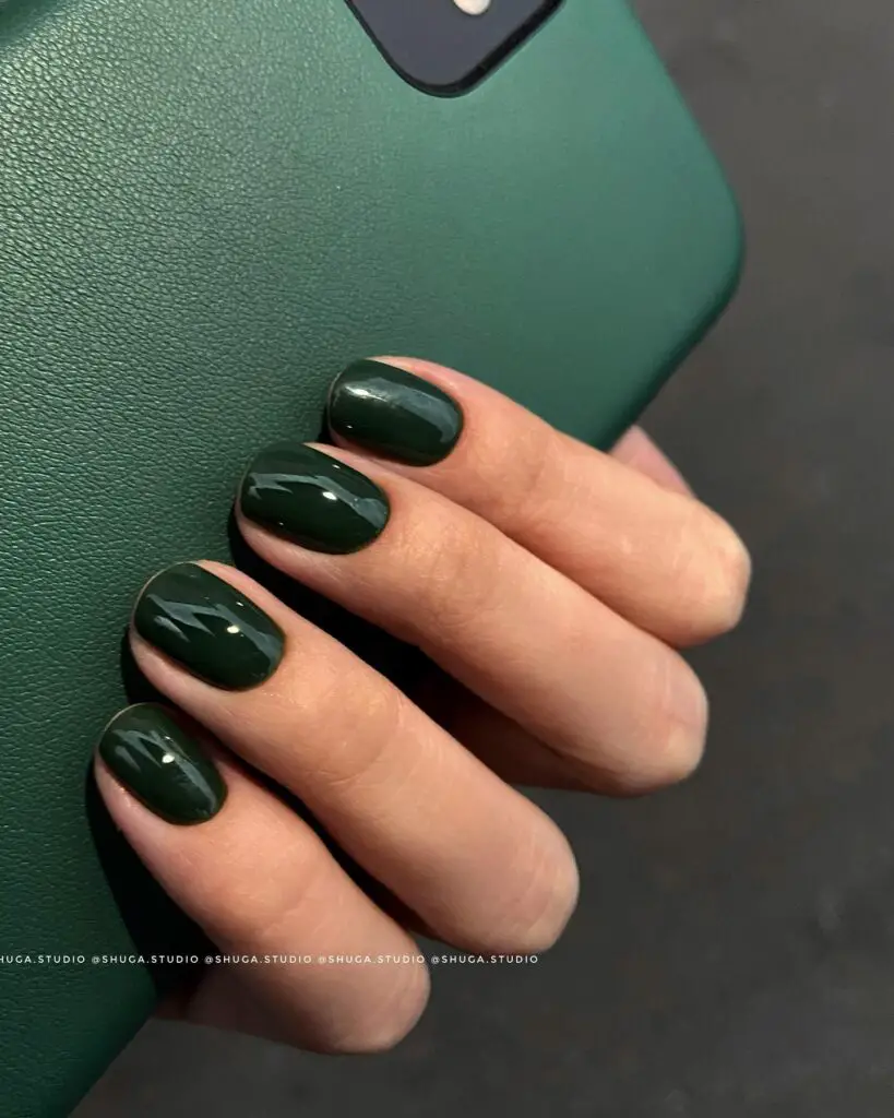 Long Coffin Emerald French with Rhinestones Long Coffin Emerald French with Rhinestones — Emerald Green Nails