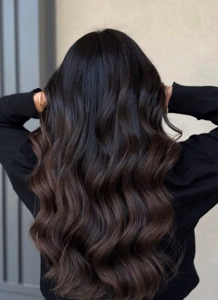 Espresso Waves With Cool Highlights Espresso Waves With Cool Highlights — Espresso Brown Hair