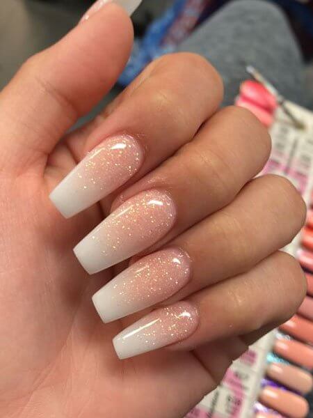 Glitter Gradient French Tips Glitter Gradient French Tips — Winter Acrylic Nail Colors