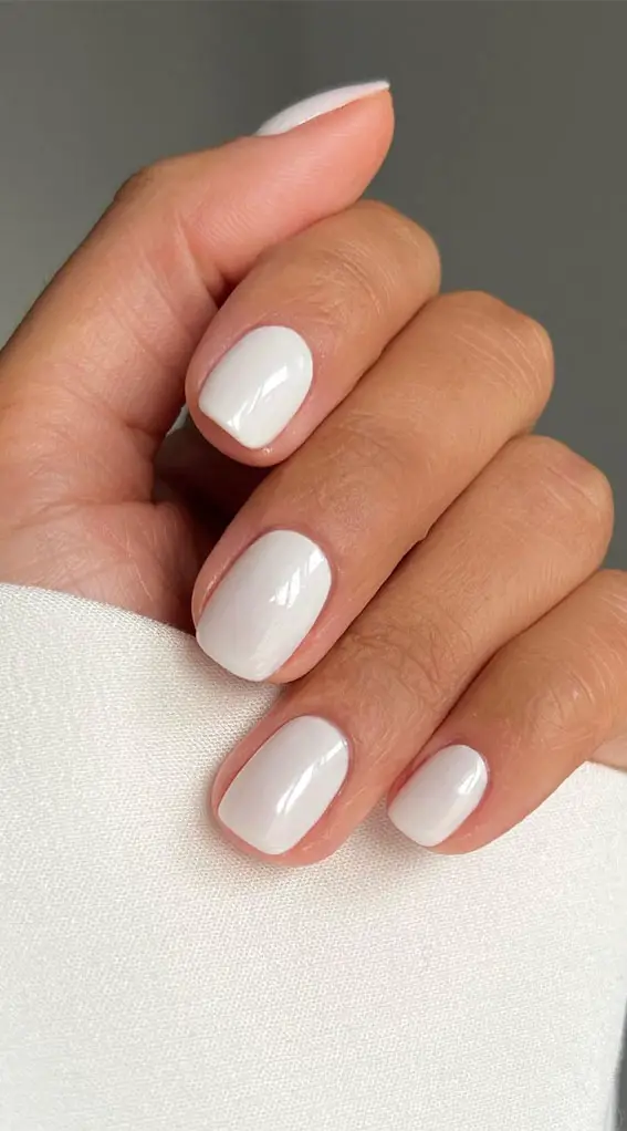 Milky Off-White Squoval Polish Milky Off-White Squoval Polish — Natural Winter Nails