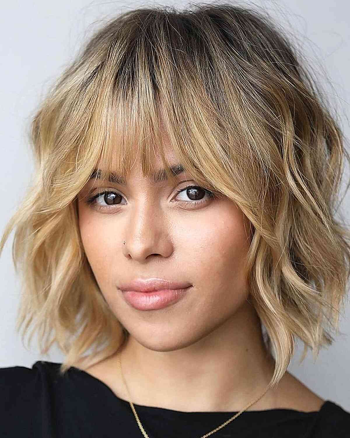 Ash Blonde Bob with Curtain Bangs Ash Blonde Bob with Curtain Bangs — Winter Bob Haircuts