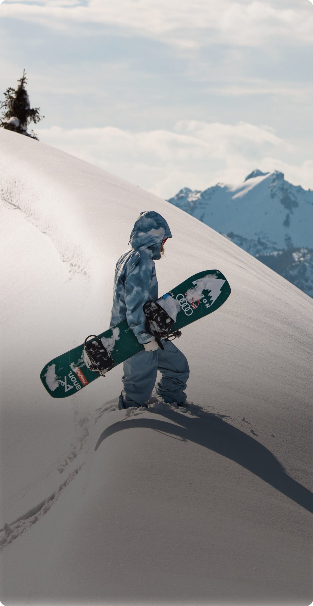 Blue and White Tie-Dye Snowboard Set Blue and White Tie-Dye Snowboard Set — Snowboarding Outfits