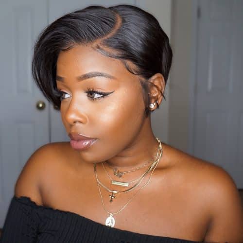 Sharp Side-Swept Pixie Sharp Side-Swept Pixie — Winter Haircuts for Black Women