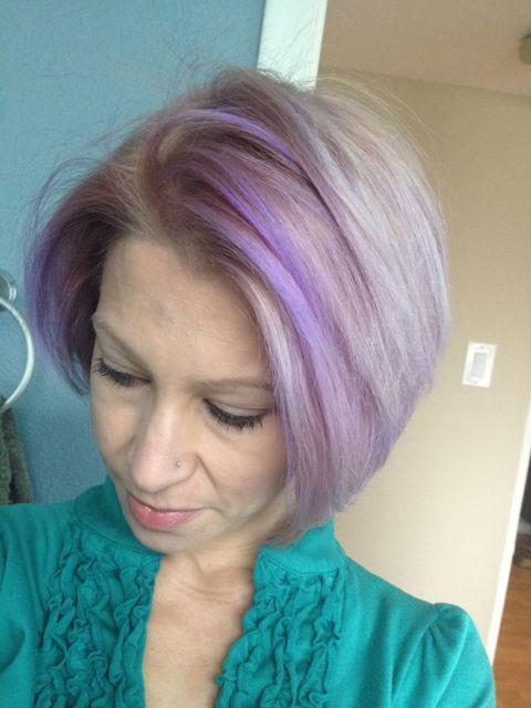 Light Blonde With Purple Streaks Light Blonde With Purple Streaks — Winter Hair Colors for Women Over 60
