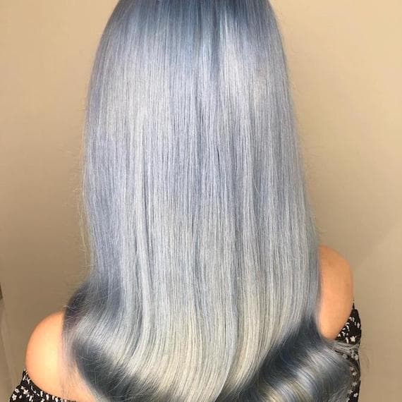 Icy Blue-Grey Long Layers Icy Blue-Grey Long Layers — Winter Hair Colors for Gray Hair