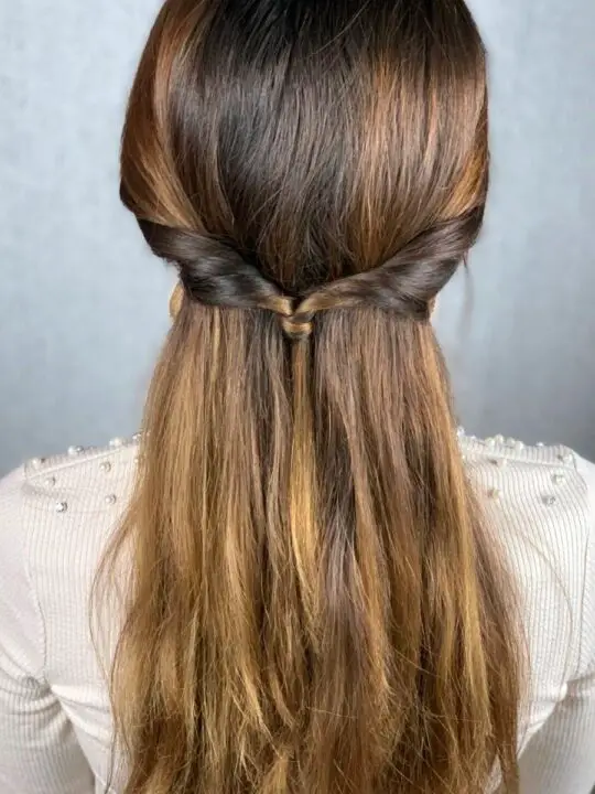 Twisted Knot With Straight Hair Twisted Knot With Straight Hair — Winter Half Up Half Down Hairstyles