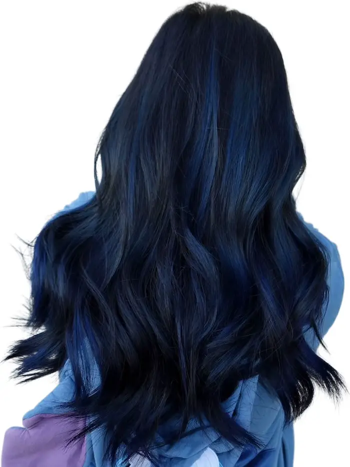 Midnight Navy With Blue Undertones — Deep Winter Hair Color