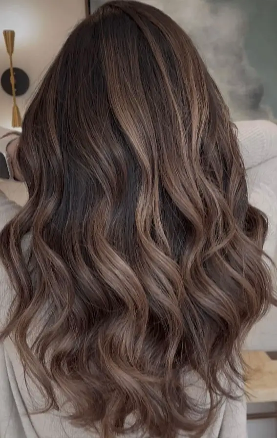 Long Layers Visual Idea — Cool Winter Hair Colors