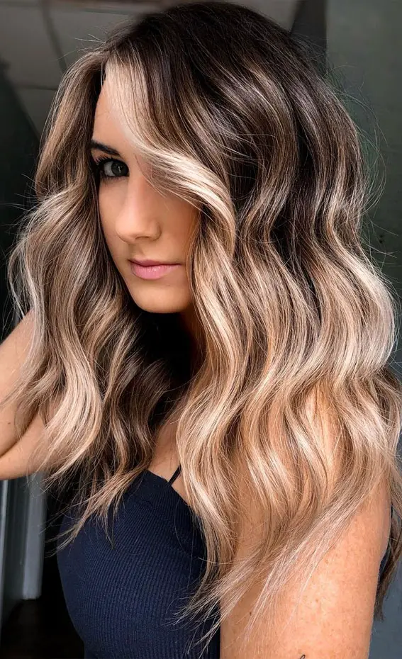 Dark Blonde Balayage With Platinum Highlights Dark Blonde Balayage With Platinum Highlights — Winter Hair Colors for Blondes