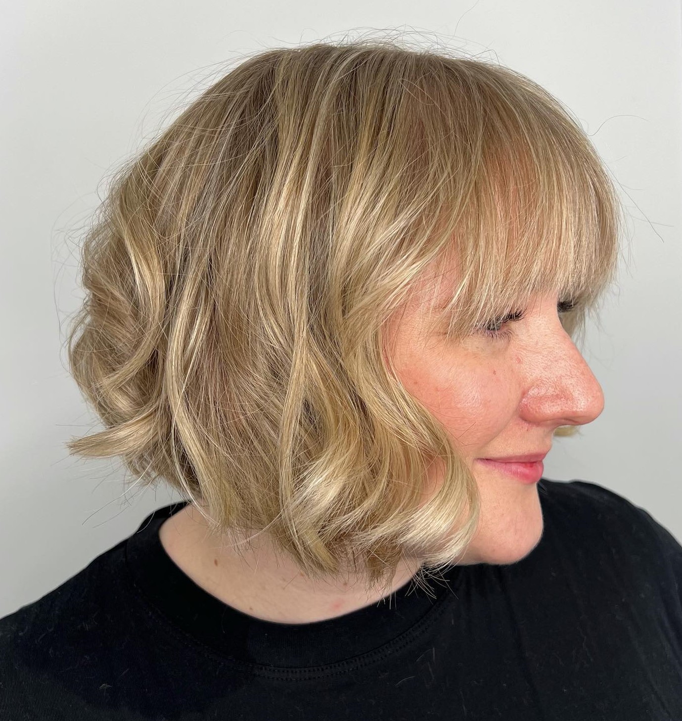 Chin Length Bob With Soft Waves Chin Length Bob With Soft Waves — Winter Haircuts for Plus Size Women