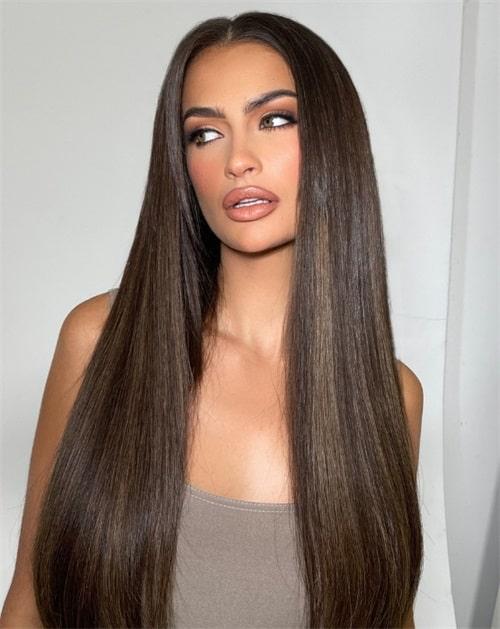 Sleek Straight Espresso Mid-Back Sleek Straight Espresso Mid-Back — Espresso Brown Hair