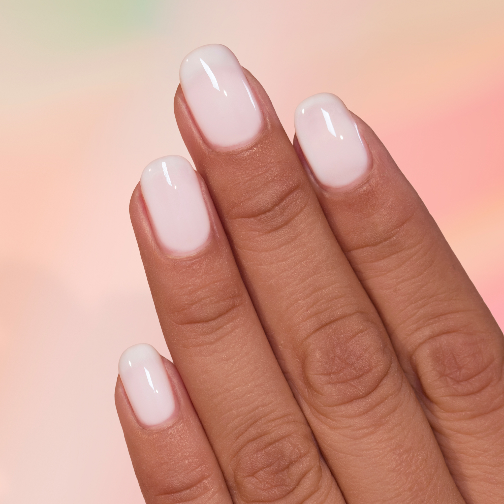 Solid Color Visual Idea — Milky White Nails