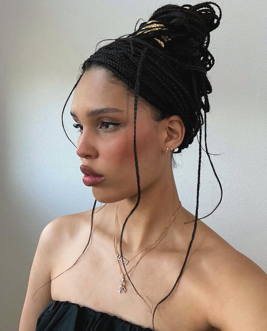 Precisely Parted Straight Black Braids Precisely Parted Straight Black Braids — Winter Knotless Braids