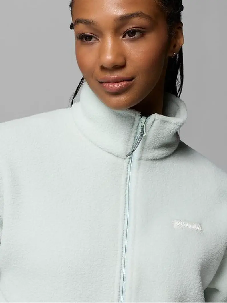Showcase the Texture of a Pale Blue Fleece Jacket — Fleece Jacket Outfits
