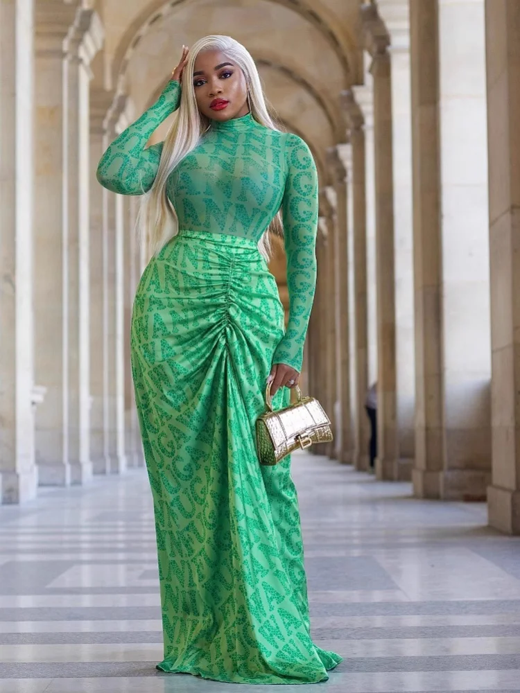 Bold Green Logo Print Set for a Festive Birthday — Winter Birthday Outfits
