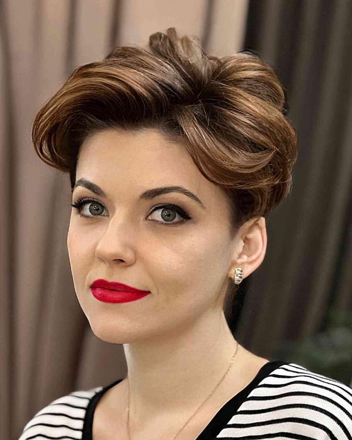 Short Bob Styled Up and Away Short Bob Styled Up and Away — Winter Haircuts for Oval Faces
