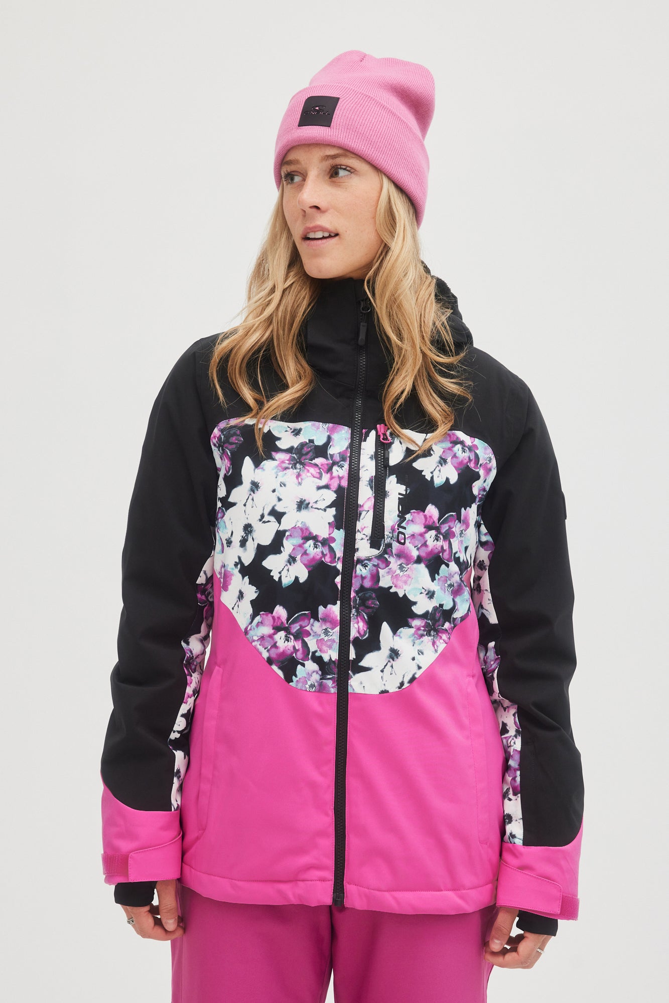 Vibrant Ski Jacket with Bold Floral Print — Winter Jackets for Women