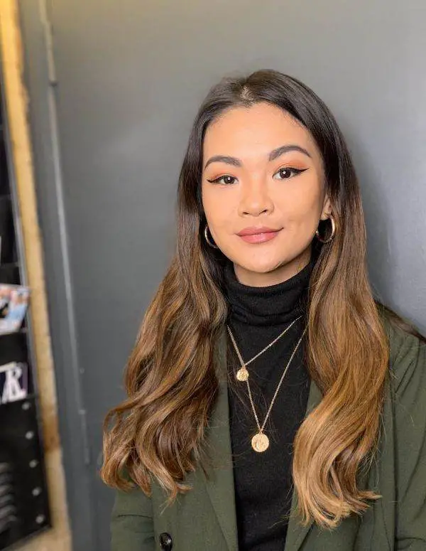 Dark Brown With Caramel Balayage Dark Brown With Caramel Balayage — Winter Hair Colors for Olive Skin