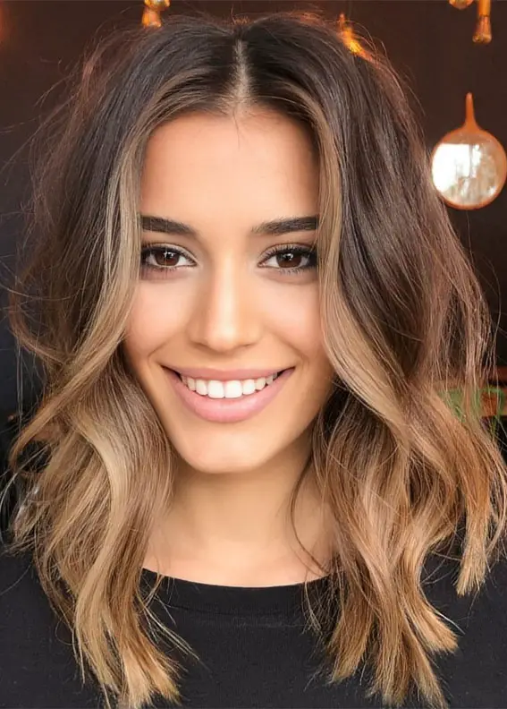 Collarbone Ash Brown Lob With Curtain Bangs Collarbone Ash Brown Lob With Curtain Bangs — Ash Brown Hair