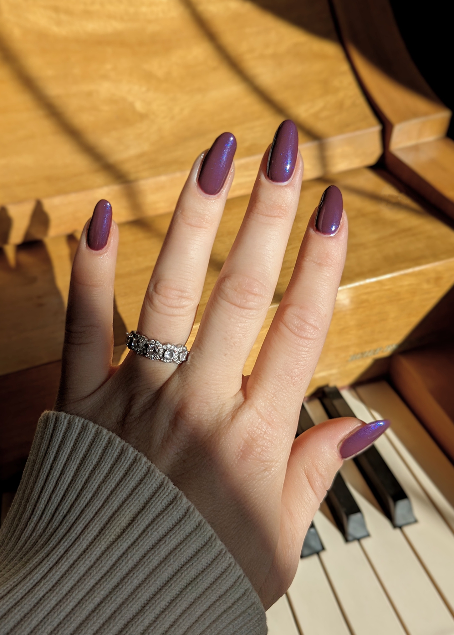 Deep Plum Iridescent Shimmer Nails Deep Plum Iridescent Shimmer Nails — Fall to Winter Nails