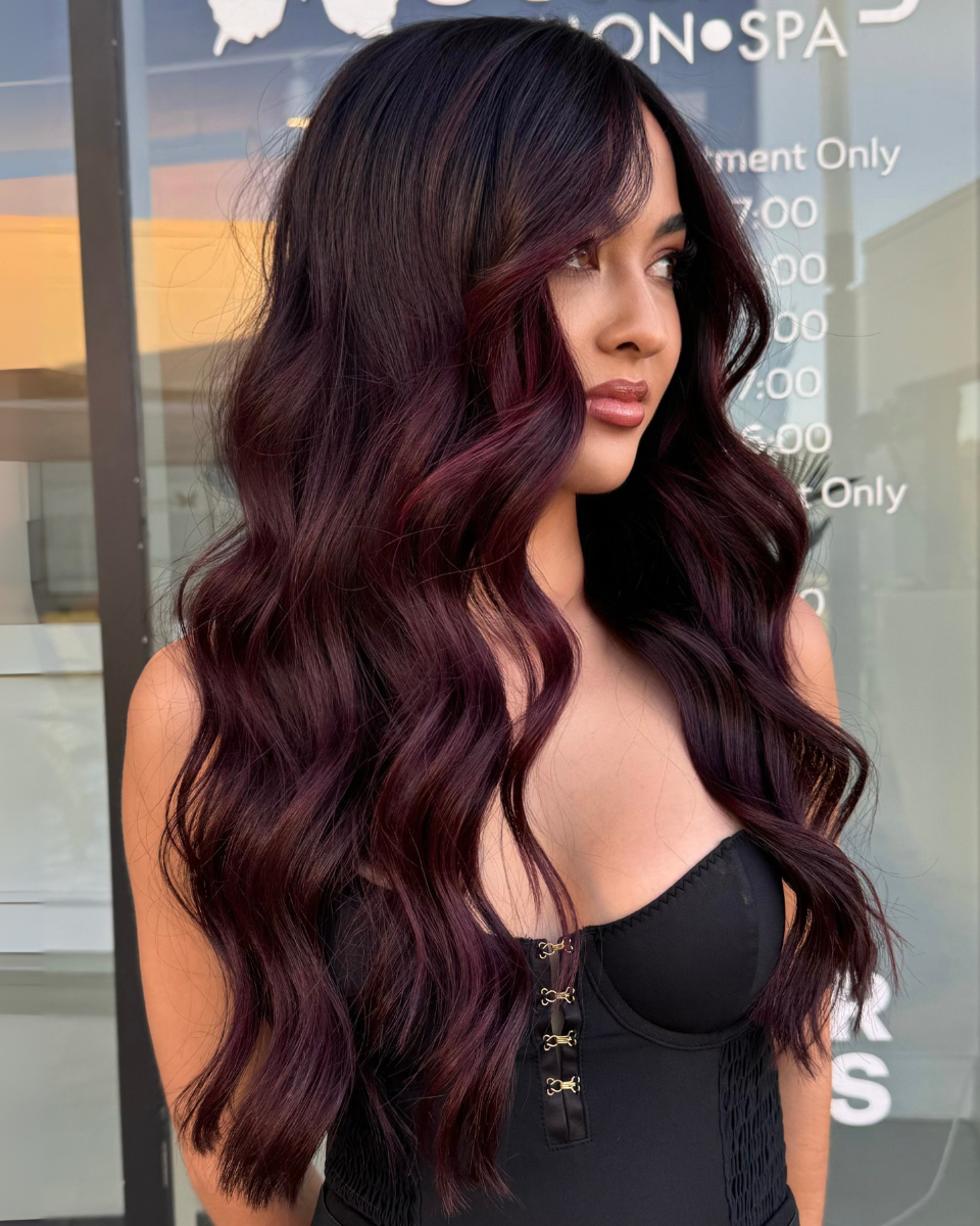 Dark Plum With Subtle Red Undertones Visual Idea Dark Plum With Subtle Red Undertones Visual Idea — Plum Hair Color
