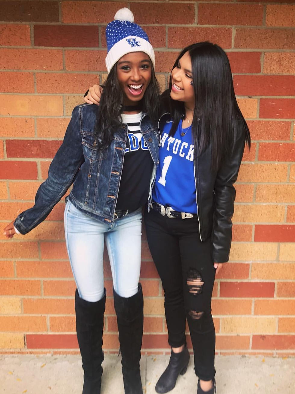 Denim and Leather Jackets with Over-the-Knee Boots Denim and Leather Jackets with Over-the-Knee Boots — Cold Weather Game Day Outfits