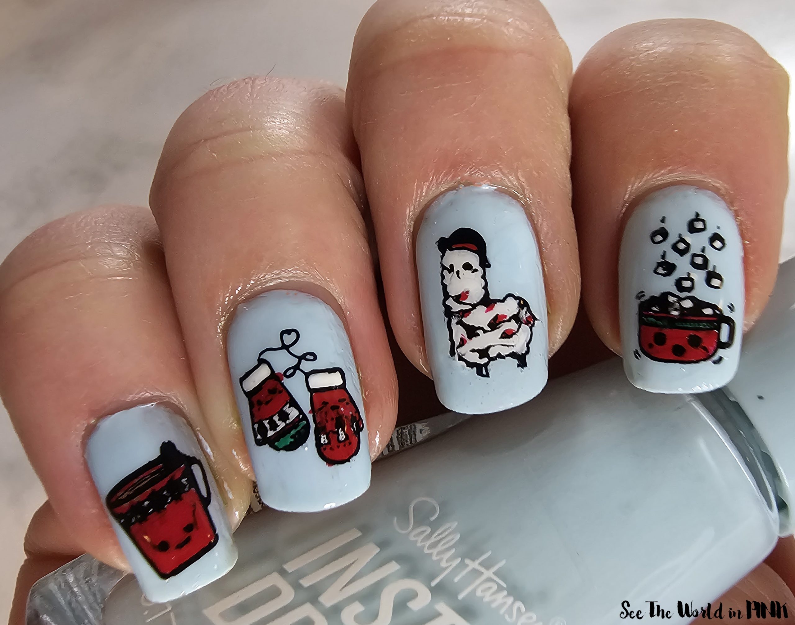 Cute Mitten & Cocoa Motifs Cute Mitten & Cocoa Motifs — Winter Nails