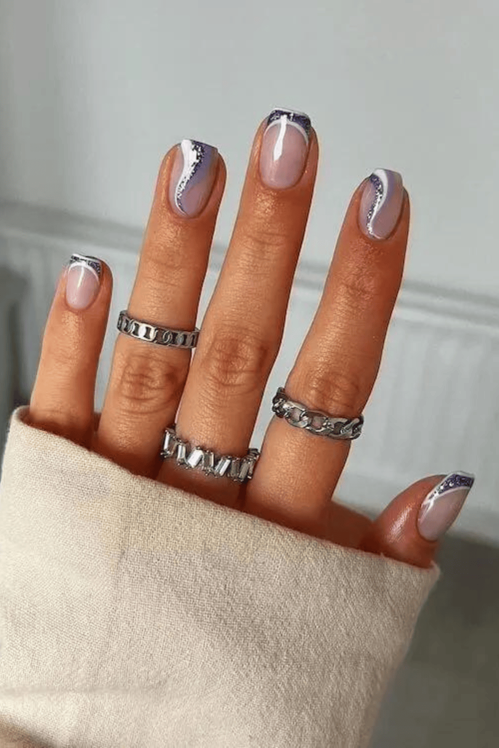 Winter Visual Idea Winter Visual Idea — Short Winter Acrylic Nails